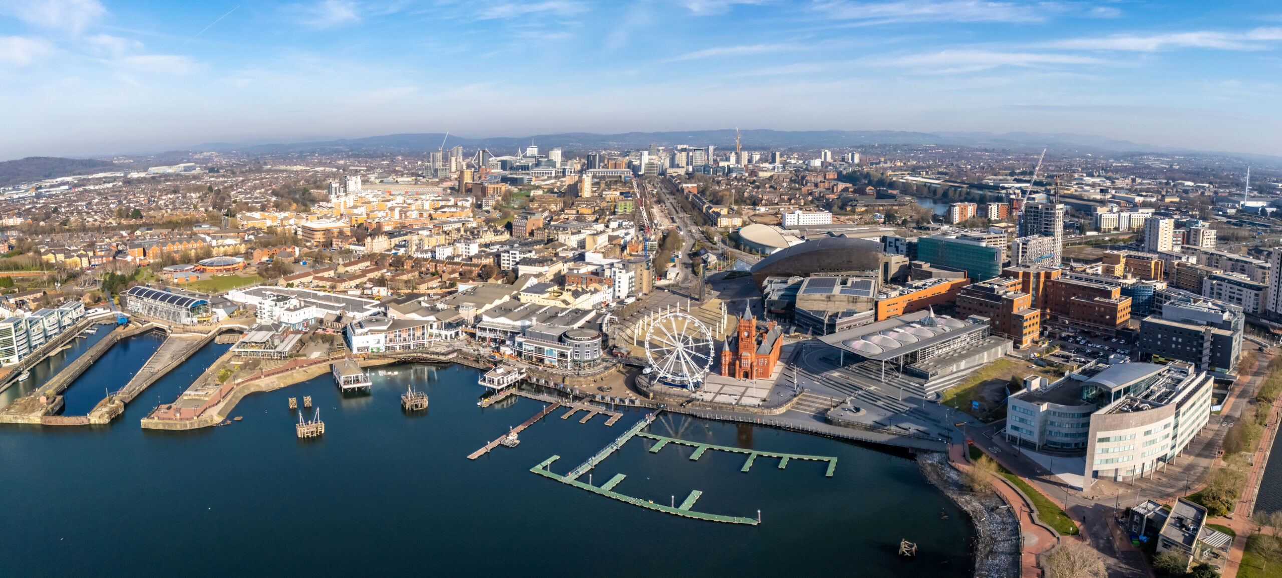 skyline view of cardiff